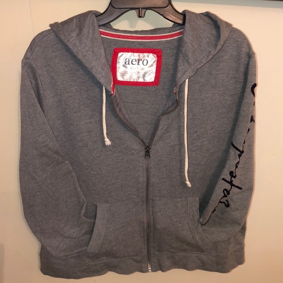 Aeropostale gray zip up hooded jacket - Picture 7 of 7